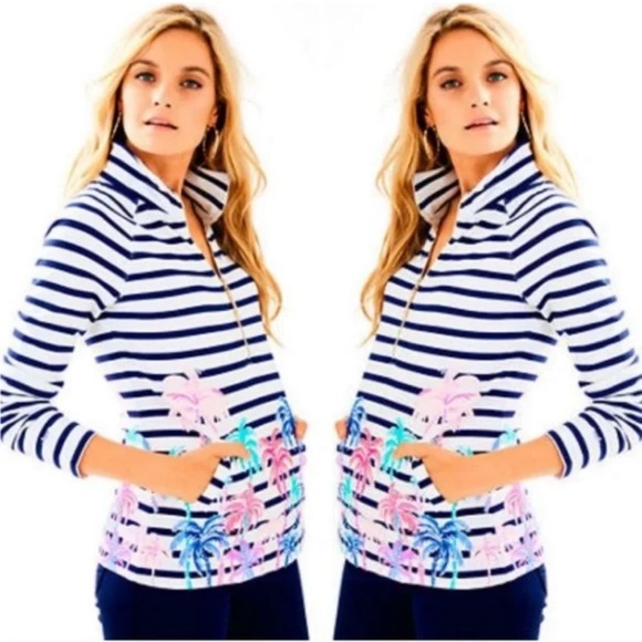 Lilly Pulitzer Skipper Popover- Desert Palm Stripe - Picture 14 of 14